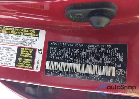 2010 Toyota Corolla Le from USA, damaged, VIN 2T1BU4EE7AC299258